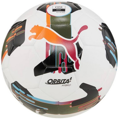 М'яч для футболу Puma Orbita 4 HYB (FIFA Basic) білий, чорний, оливковий Уні (розмір 5) 084326-01