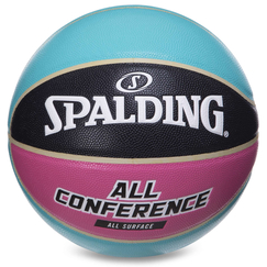 Баскетбольный мяч Spalding All Conference (размер 7) голубо-черный