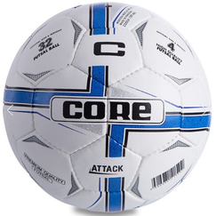 Мяч футзальный CORE ATTACK Grain белый-синий (размер 4) CRF-042