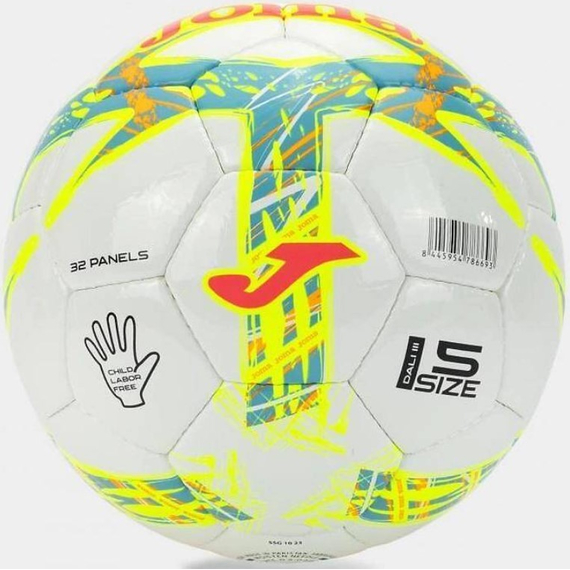 М`яч футбольний Joma Dal III білий, салатовий Уні (розмір 5) 401412.047.05, зображення 2