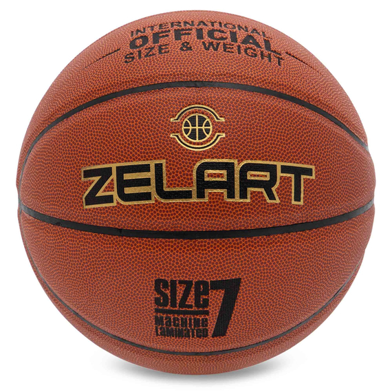 М'яч баскетбольний ZELART ROOKIE GEAR Коричневий (розмір 7) GB4430, зображення 3