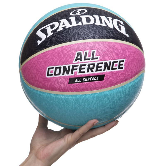 Баскетбольний м'яч Spalding All Conference (розмір 7) блакитно-чорний, зображення 3