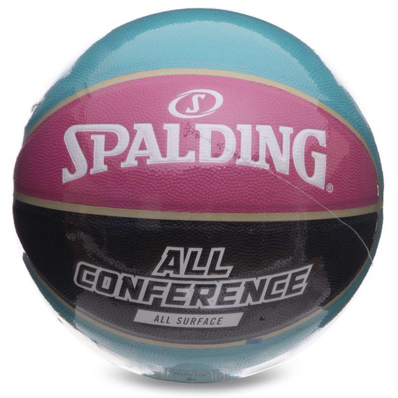 Баскетбольний м'яч Spalding All Conference (розмір 7) блакитно-чорний, зображення 2