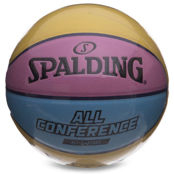 Баскетбольний м'яч Spalding All Conference (розмір 7) жовто-блакитний, зображення 2