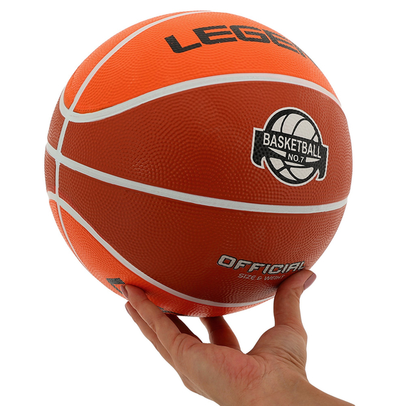 М'яч баскетбольний гумовий LEGEND Помаранчевий (розмір 7) BR2861C, изображение 5