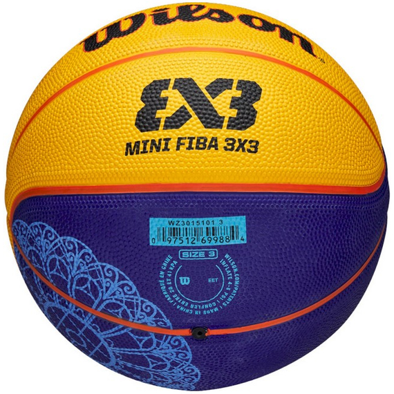 Баскетбольний м'яч Wilson FIBA 3X3 Mini BSKT Paris 2024 (розмір 3) WZ3015101XB3, зображення 6