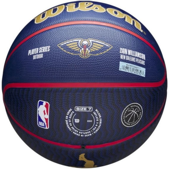 Баскетбольний м'яч Wilson NBA PLAYER ICON OUTDOOR BSKT ZION (розмір 7) WZ4008601XB7, зображення 4