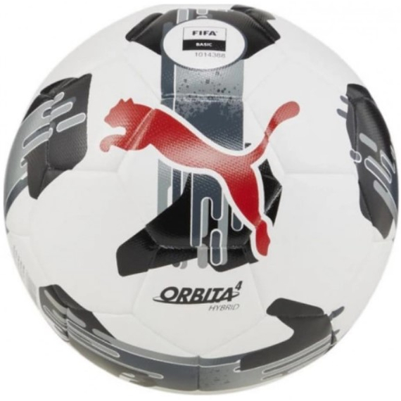 М`яч футбольний Puma Orbita 4 HYB (FIFA Basic) белый, черный, красный Уни (размер 5) 084326-02
