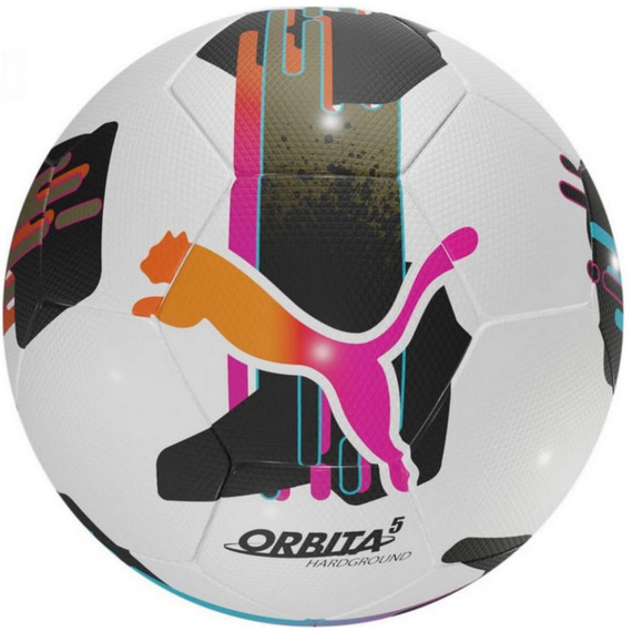 М`яч футбольний Puma Orbita 5 TB Hardground білий,чорний, рожевий Уні (розмір 5) 084329-01