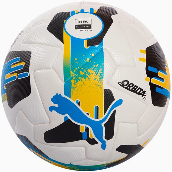 Мяч для футбола Puma PUMA Orbita UPL (FIFA Quality Pro) белый, черный, голубой Уни (размер 5) 084592-01