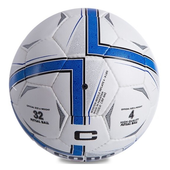 Мяч футзальный CORE ATTACK Grain белый-синий (размер 4) CRF-042, изображение 3