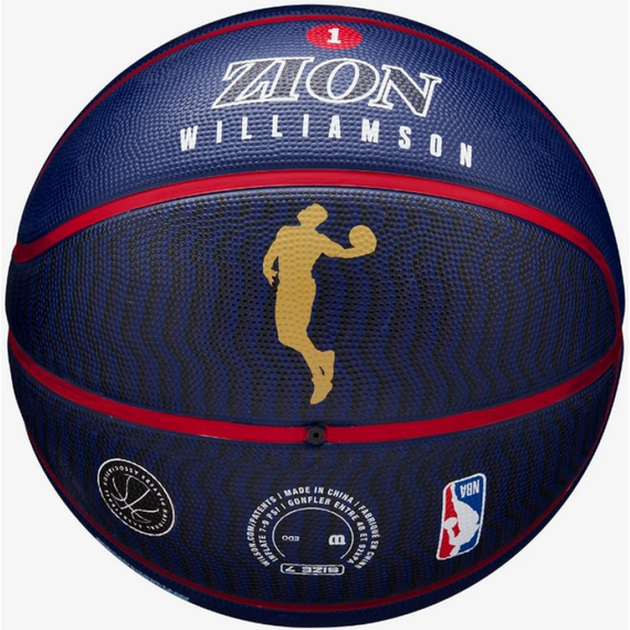 Баскетбольный мяч Wilson NBA PLAYER ICON OUTDOOR BSKT ZION (размер 7) WZ4008601XB7, зображення 3
